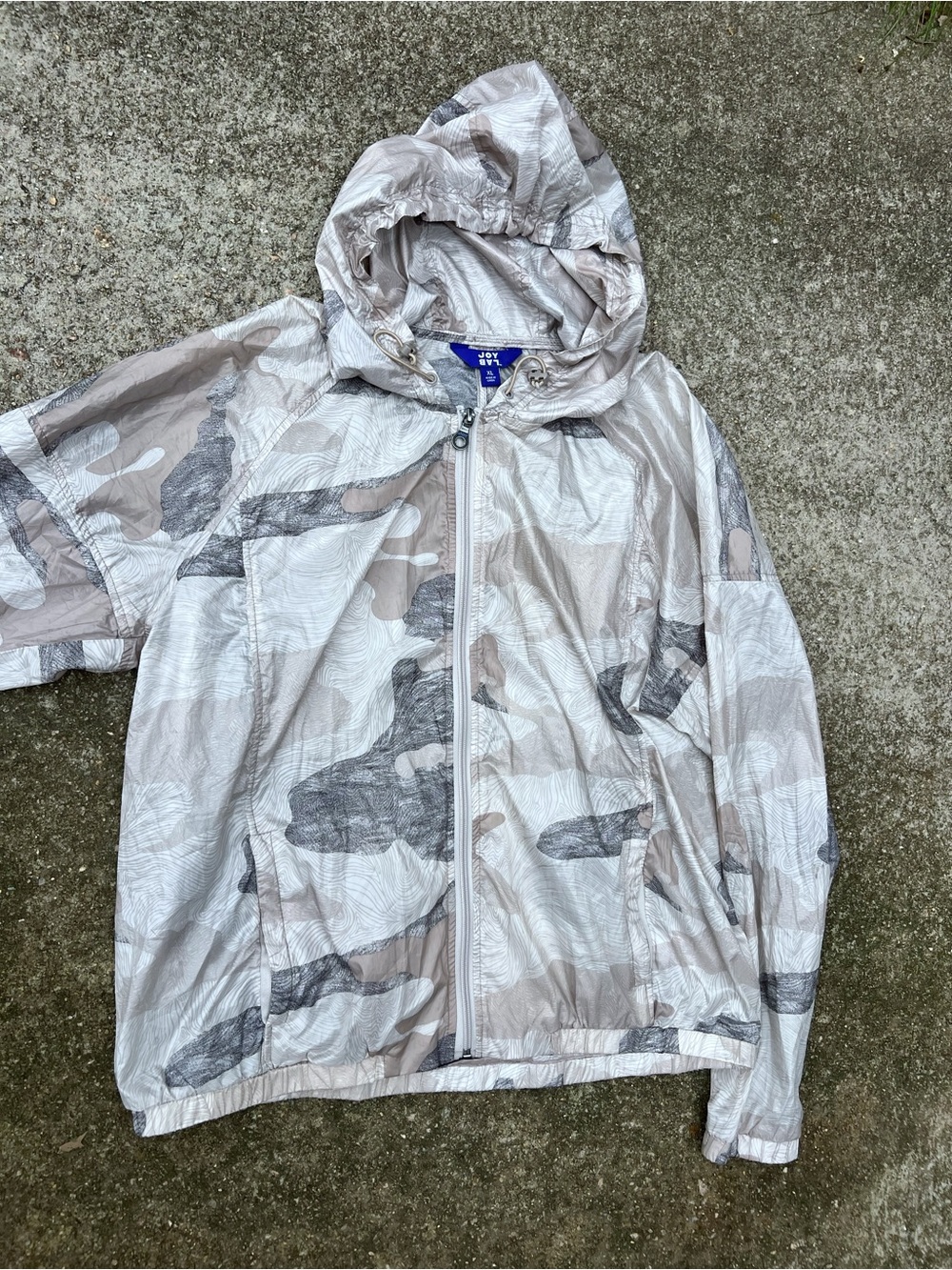 JoyLab Camo Zip Up Windbreaker Rain Jacket Hooded Lightweight Size XL - Picture 2 of 6